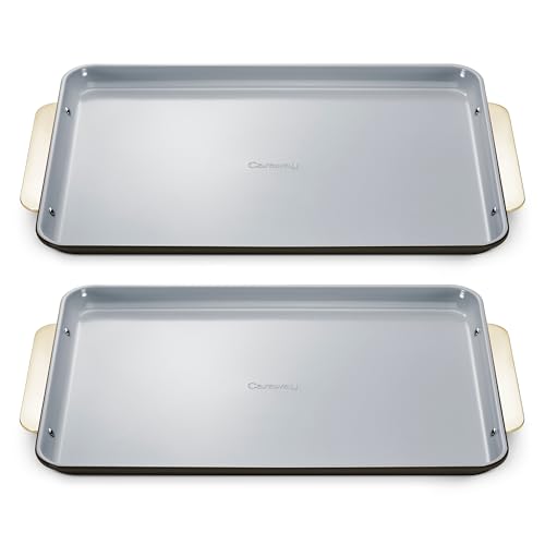 Caraway Non-Stick Ceramic Large Baking Sheet Duo - color: Black, size: 2x Large 18" x 13"