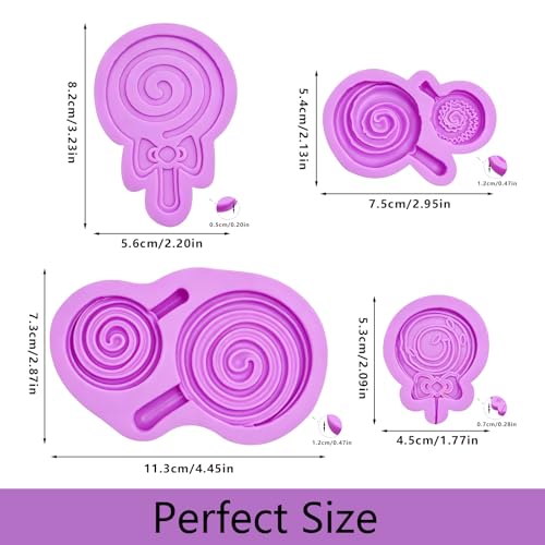 Infovox 4 Pack Bow-Shaped Lollipop Molds Silicone, Chocolate Lollipop Molds