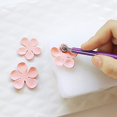 4 x Fondant Cake Decorating Clay Flower Sugarcraft Ball Model DIY Tool 8 Sizes (Purple) - color: Purple