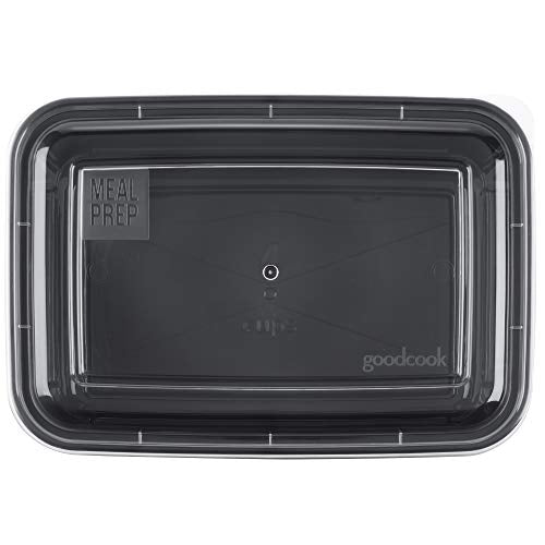 GoodCook Meal Prep Containers, Single Compartment 10-Pack, BPA-Free Reusable Food Storage, Black, Microwave & Freezer Safe, Stackable Meal Prep Containers for Lunches and Snacks (Pack of 4) - size: 1 Count (Pack of 4)