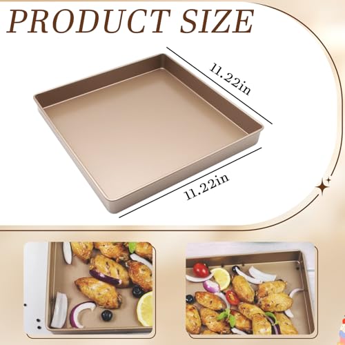 11 Inch Square Cake Pan, Deep Baking Pan Nonstick Cookie Sheet Brownie Cake Pa Toaster Oven Pans Bakeware, Easy Clean & Food Safe - Send Goods From Local Warehouse