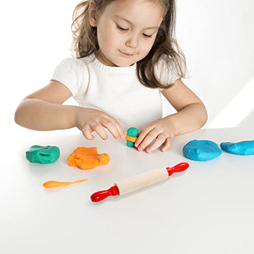 SOUJOY Set of 12 Mini Rolling Pin, 8 Inch Wood Dough Roller for Baking with Red Handle, Small Clay Rolling Pin for Craft Fondant Pastry Pizza Crafting and Imaginative Play (Pack of 2) - size: 7.9 x 1 inch (Pack of 2)