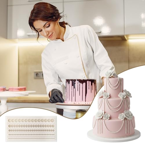JJUNW Pearl Fondant Molds, Hemisphere Silicone Cake Border Decoration Tool