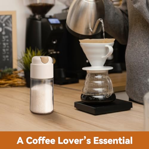 NiHome 10oz Sugar Dispenser, Auto-Tilt Glass Jar for Coffee Bar, Clear - size: 10 OZ