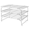 LIANYU Cooling Rack 15"x10", 3-Tier Stackable & Collapsible Cooling Racks