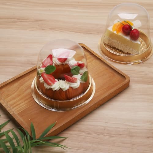 Hewnda Cake Box, Clear Plastic Dome Carrier, 50 Sets