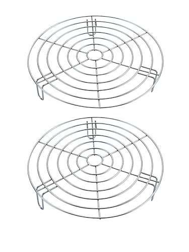Dia 10.8" Round Cooking Rack Set of 2 Stainless Steel Steamer Rack with Legs Grilling Rack Canning Rack Cooling Rack for Baking Canning Cooking (Height 1.8"&2.8",11"/28cm) - size: 11"