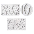 KALAIEN 3pcs Leaf Fondant Mold, Rose Maple Leaves 3D Leaf Silicone Mold - color: 3pcs Leaf Molds