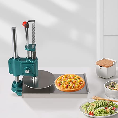 Pizza Dough Press Machine, 9.5" Manual Pastry Press Machine Household Pizza Dough Stainless Steel Maker w/Dual 0.2in Thick Plates for Making Hand Pies Meatloaf Pizza Crusts Soft Rolls Puff Pastry