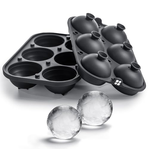 Large Ice Cube Silicone Molds Sphere & Cube Combo Funnel, Single (Charcoal) - color: Single (Charcoal)