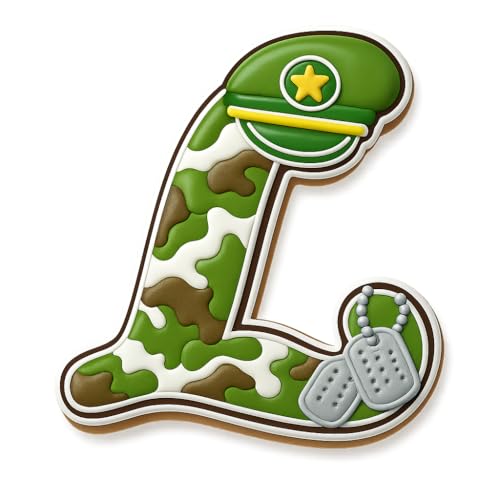 Mighty Gadget Fancy Cursive Letter A to Z Cookie Cutter - 4" Tall Alphabet Baking Mold (Random Color) (L) - color: L