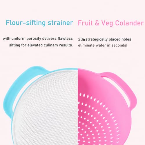 Mixing Bowls, Nesting Baking Bowls with Colander & Fine Mesh (Candy-10PCS) - color: Candy-10PCS