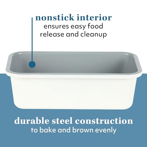 Sur La Table Kitchen Essential Bake Sale 9 X 5 Inch PFOA, PFAS, PTFE Free Nonstick Loaf Pan - Linen White - size: Loaf Pan (9" x 5")