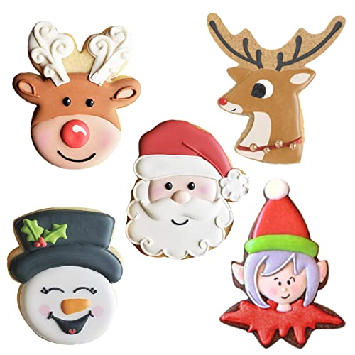 Ann Clark Faces of Christmas Cookie Cutters Set of 5, Made in USA