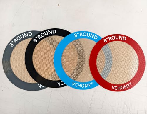 Silicone Baking Mats, Set of 4, Round dia 8 Inch, Non Stick, BPA Free, Baking Sheet Pan Liner for Cake,Pizza,Cookies,Macaron,Bread,Pastry,Toaster (Multi Colors, Round-dia 8 inch) - color: Multi Colors