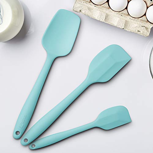 3-Piece Silicone Spatula Set, 600°F Heat Resistant, Aqua Sky - color: E-Aqua Sky