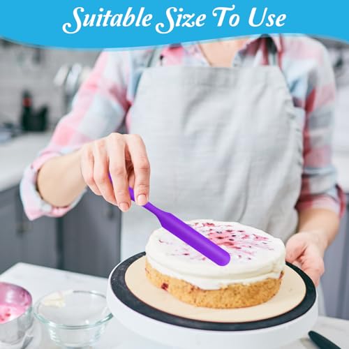 24 Pcs Silicone Jar Spatula Set Heat Resistant Silicone Jar Spatula Flexible Non Stick Jam Spatula with Long Handle Mixing Batter Scraper for Butter Cake Cream Icing Cooking Kitchen Baking