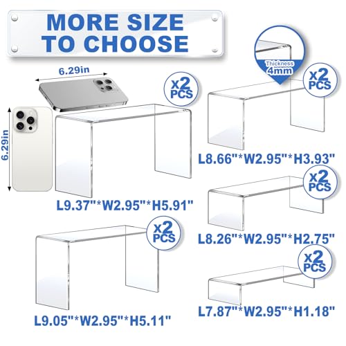 Aheroi Acrylic Risers Display Stands, Acrylic Stands for Display 10Pcs 2Set