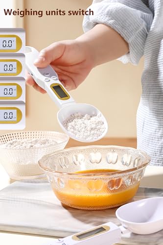 Digital Measuring Spoon Electronic Scale Spoon Weighing for Food Coffee Powder Tea Ingredients Spice Kitchen Gram Measuring Spoons High Precision 0.1g