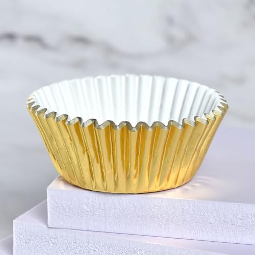 200 Pcs Foil Metallic Baking Cups Mini Cupcake Liners Small Muffin Paper Cases Mini Paper Muffin Liners Cupcake Wrappers Silver - color: Silver