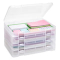 CraftGenes 4 Pack Scrapbook Paper Storage Boxes for Letter and A4 Paper