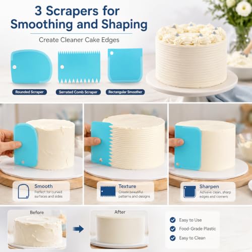 Cake Decorating Kit, 100 Piping Bags, 24 Tips, Donut Cutters