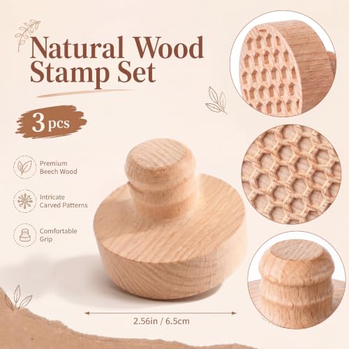3 Set Honeybee Cookie Stamps, 2.5" Springerle Molds for Baking - style: Honeybee
