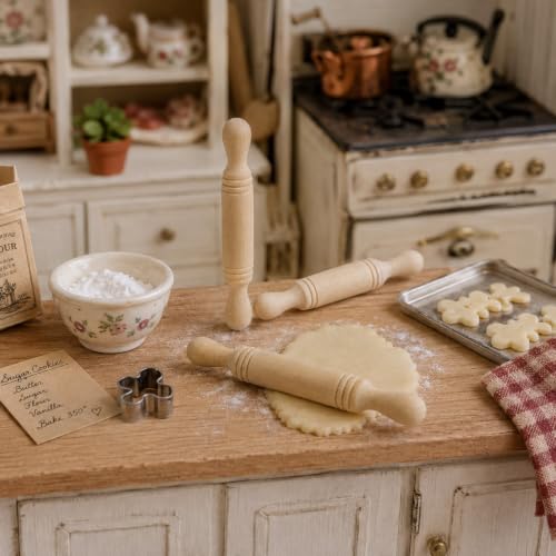 LUOZZY 15Pcs Mini Wooden Rolling Pins 2 Inch Baking Tool Models for Crafts