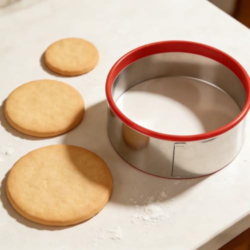 3-Piece Round Cookie Cutter Set, Stainless Steel 3/4/5 Inch - style: Round