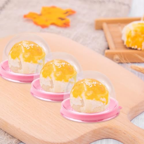 PRALB 100 Pack Mini Cupcake Boxes, Clear Dome Containers 2.75x2.75x2
