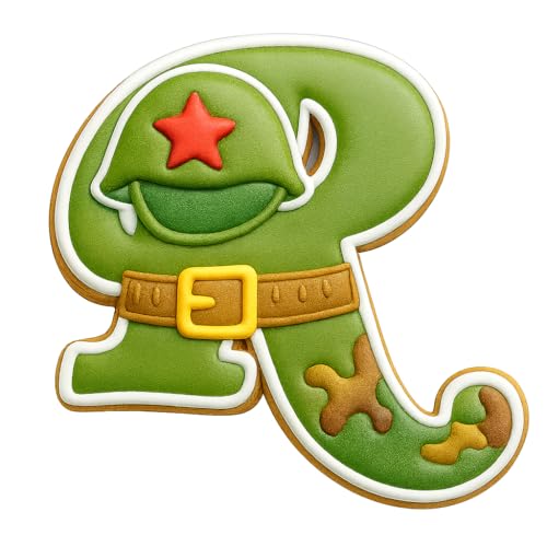 Mighty Gadget Fancy Cursive Letter A to Z Cookie Cutter - 4" Tall Alphabet Baking Mold (Random Color) (R) - color: R