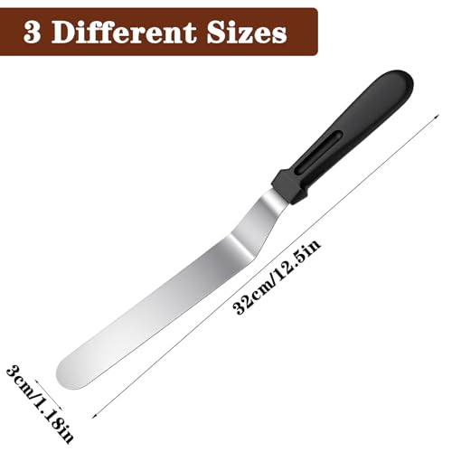 8" Icing Spatula, Offset Spatula Stainless Steel Angled Cake Spatulas Frosting Spatulas with Ergonomic Plastic Handle Cake scraper for Cakes Decorating, Frosting, Baking - size: 8"