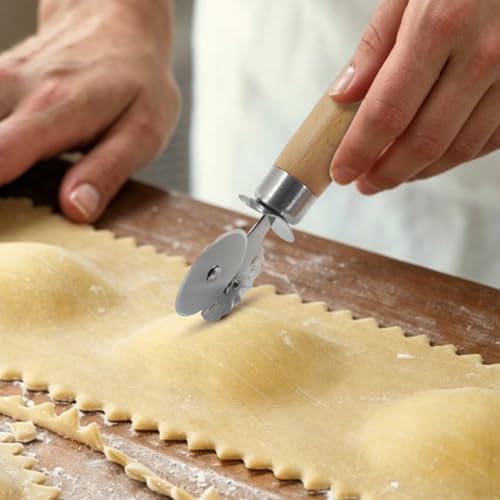 Double Wheel Dual-Head Pastry Cutter, 1Pcs - size: Double Wheel