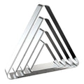 Triangle Cookie Cutter Set - 5 inch, 4 inch, 3 inch, 2 inch - 4 Piece Geometric Frame Plaque Cookie Cutters Shapes Molds - Stainless Steel - color: Triangle-Rounded Corner
