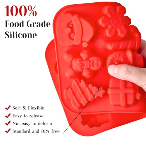 Christmas Chocolate Silicone Molds for Baking, 2 PCS - color: Christmas Mold 1 - 2pcs