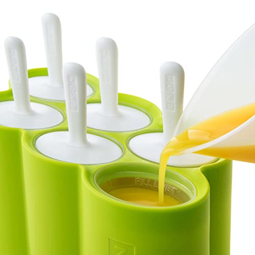 Zoku Classic Pop Molds, 6 Easy-release Popsicle Molds With Sticks and Drip-guards, BPA-free - color: Green