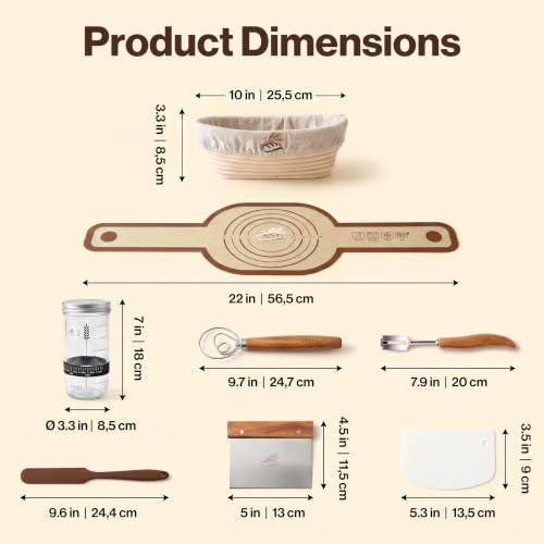 Sourdough Starter Kit with Oval Banneton Proofing Basket