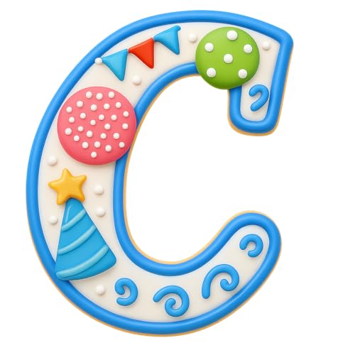 Mighty Gadget Fancy Cursive Letter A to Z Cookie Cutter - 4" Tall Alphabet Baking Mold (Random Color) (C) - color: C