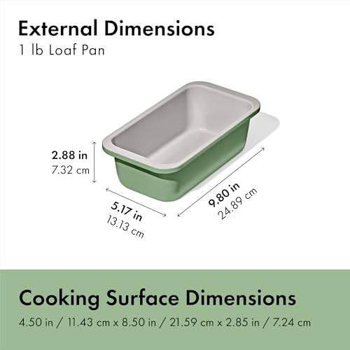 OXO Good Grips Non-Stick Pro Ceramic Coated Metal Bakeware 1 lb Loaf Pan - color: Basil, size: Loaf Pan