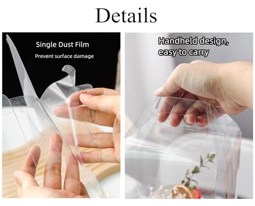 10Pcs Clear Cake Boxes Carrier Packaging for 4 Inch Cake Transparent Gift Box Plastic Cupcake Candy Display Boxes Portable Single Cake Containers for Wedding Birthday Parties Baby Shower Favors