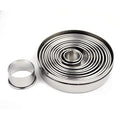 O'Creme Round Stainless Steel Plain-Edge Pastry Cookie Cutter Set of 12 Pieces - style: Plain-Round12