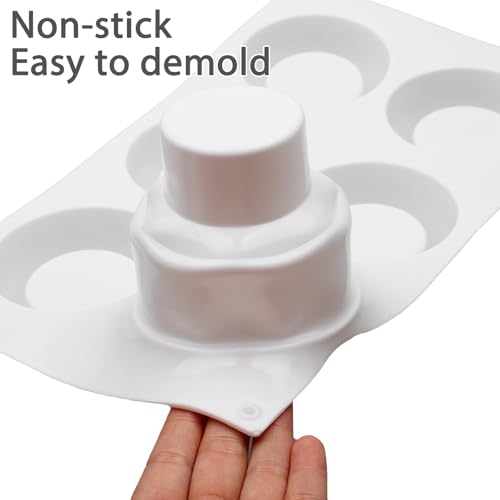 6-Cavity Silicone Shot Glass Baking Molds for Mousse and Pudding - color: White-R0179