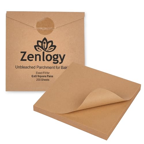 Zenlogy 6x6 Parchment Paper Squares, 200 Sheets, Unbleached, Pre-Cut - size: 6x6 - 200 Sheets