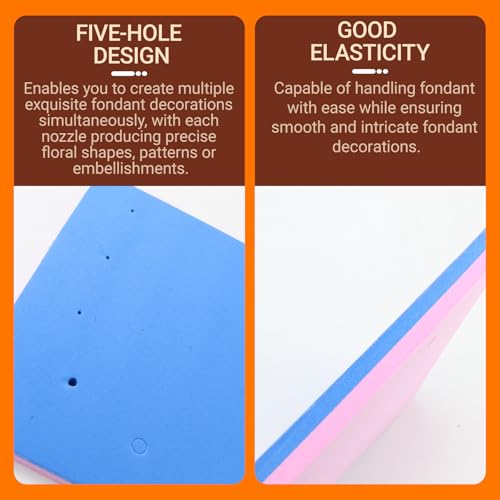 1 Pcs Fondant Foam Pad with 5 Holes, Flower Drying Mat - color: Pink-blue