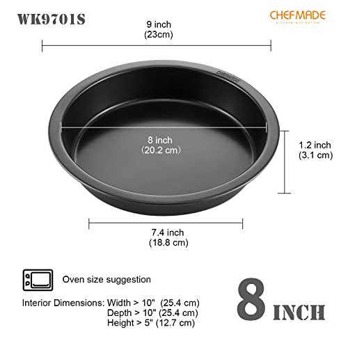 CHEFMADE Round Cake Pan, Nonstick 8 Inch Cake Pan for Baking, Set of 2 - size: 8 Inch Round