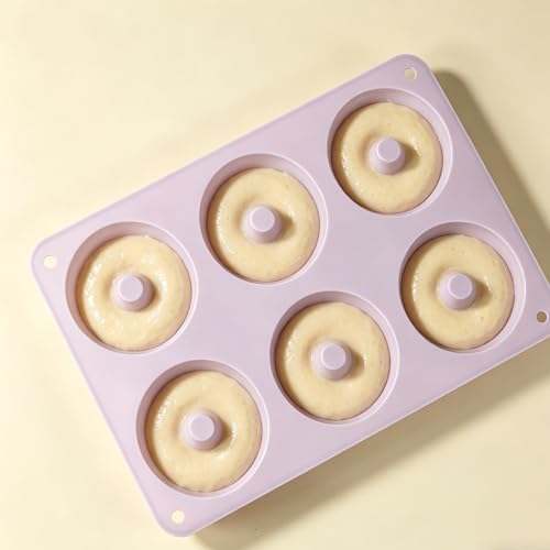 1pc 6-Cavity Silicone Donut Mold – Non-Stick Baking Pan for Donuts, Bagels and Dessert Making, Reusable Oven Bakeware Tool