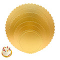 Gold Scalloped Cake Boards, 4 Pack, 6, 8, 10, 12 Inch Cake Circles - color: Gold
