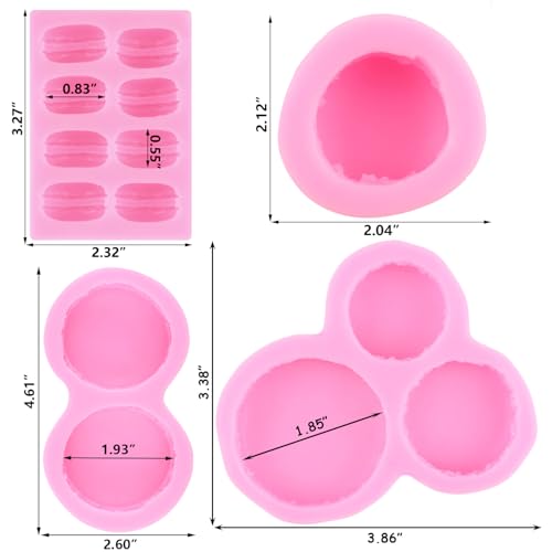 ZiXiang Macaron Hamburger Silicone Mold Macaroon Fondant Molds Set of 4