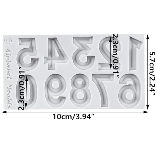 Number Silicone Molds 3D Number 0-9 Fondant Chocolate Mold - color: Style D