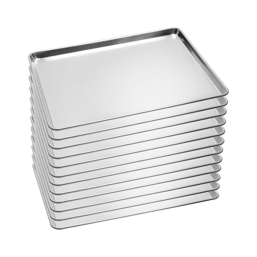 BIEAMA 12 Pack 26" x 18" Full Size Baking Sheet Pan, Aluminum - size: 12PACK Full Size 26"×18"